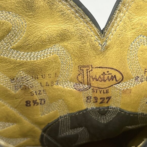 Justin Boots cowboy western 8327 size 8.5D men grey leather exotic lizard - Picture 12 of 12